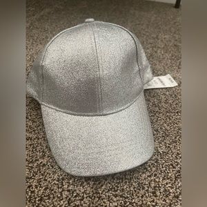 INC Glitter Baseball Hat Silver